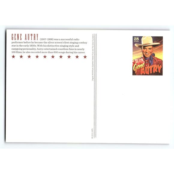 Gene Autry Singing Cowboy Vintage Style Postcard 6x4 Continental - Picture 2 of 2
